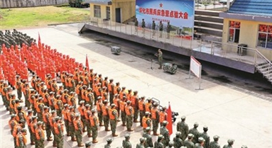 湖南怀化举行民兵应急营点验大会